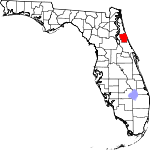 Map of Florida showing Flagler County 