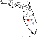 Map of Florida showing Hardee County 