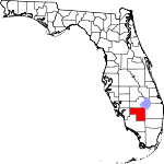 Map of Florida showing Hendry County 