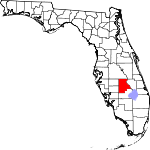 Map of Florida showing Highlands County 