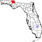 Map of Florida showing Jackson County 