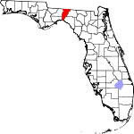 Map of Florida showing Jefferson County 