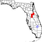 Map of Florida showing Lake County 