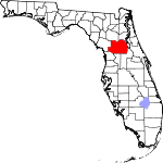 Map of Florida showing Marion County 