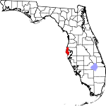 Map of Florida showing Pinellas County 