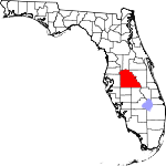 Map of Florida showing Polk County 