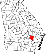 Map of Georgia showing Appling County 