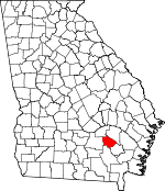 Map of Georgia showing Bacon County 