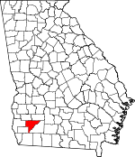 Map of Georgia showing Baker County 