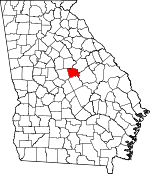 Map of Georgia showing Baldwin County 