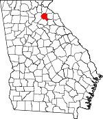 Map of Georgia showing Banks County 