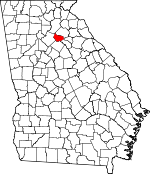 Map of Georgia showing Barrow County 