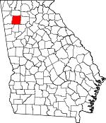 Map of Georgia showing Bartow County 