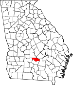 Map of Georgia showing Ben Hill County 