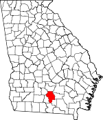 Map of Georgia showing Berrien County 