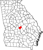 Map of Georgia showing Bleckley County 