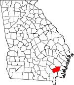 Map of Georgia showing Brantley County 