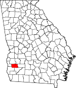 Map of Georgia showing Calhoun County 