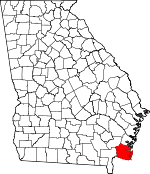 Map of Georgia showing Camden County 