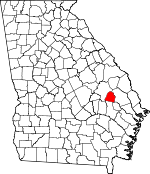 Map of Georgia showing Candler County 