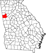 Map of Georgia showing Carroll County 