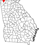 Map of Georgia showing Catoosa County 