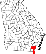 Map of Georgia showing Charlton County 