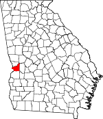 Map of Georgia showing Chattahoochee County 