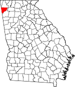 Map of Georgia showing Chattooga County 