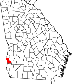 Map of Georgia showing Clay County 