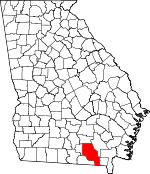 Map of Georgia showing Clinch County 