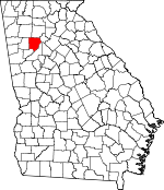 Map of Georgia showing Cobb County 