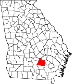 Map of Georgia showing Coffee County 