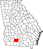 Map of Georgia showing Colquitt County 