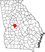 Map of Georgia showing Crawford County 