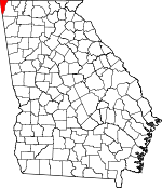 Map of Georgia showing Dade County 