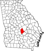 Map of Georgia showing Dodge County 