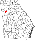 Map of Georgia showing Douglas County 