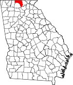 Map of Georgia showing Fannin County 