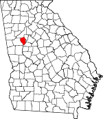 Map of Georgia showing Fayette County 