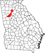 Map of Georgia showing Fulton County 