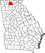 Map of Georgia showing Gilmer County 