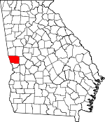 Map of Georgia showing Harris County 