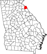 Map of Georgia showing Hart County 