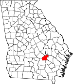 Map of Georgia showing Jeff Davis County 