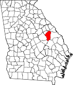 Map of Georgia showing Jefferson County 