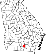 Map of Georgia showing Lanier County 