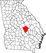 Map of Georgia showing Laurens County 