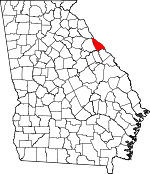 Map of Georgia showing Lincoln County 