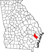 Map of Georgia showing Long County 